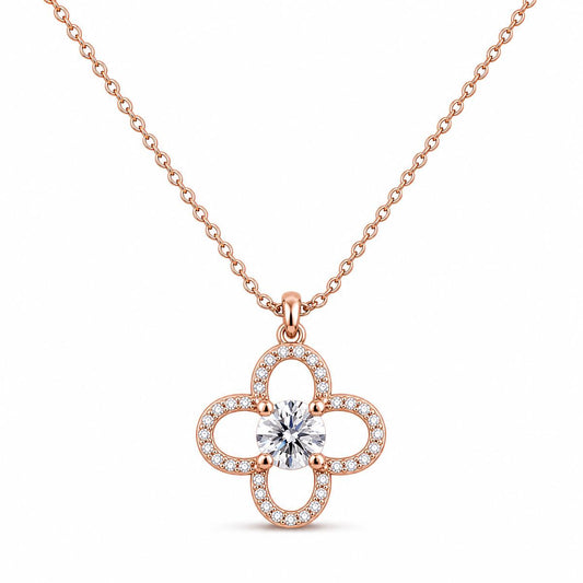 Rose Gold Petal Cross Bloom Pendant product image 1