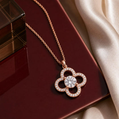 Rose Gold Petal Cross Bloom Pendant product image 2