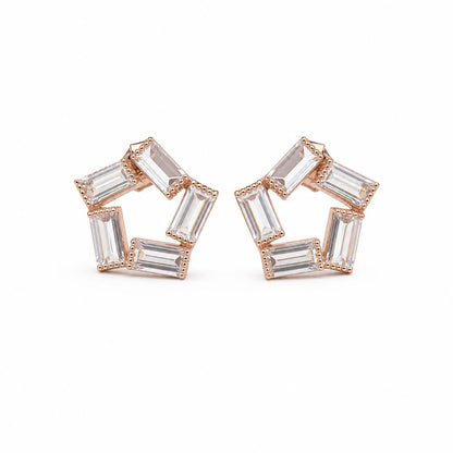Rose Gold Prism Baguette Star Earrings product image 1
