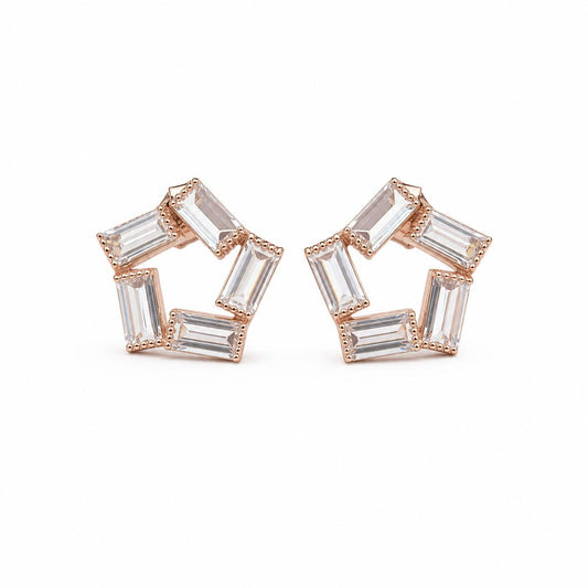 Rose Gold Prism Baguette Star Earrings product image 1