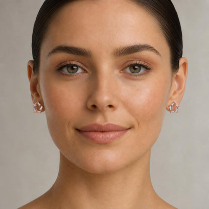 Rose Gold Prism Baguette Star Earrings product image 7