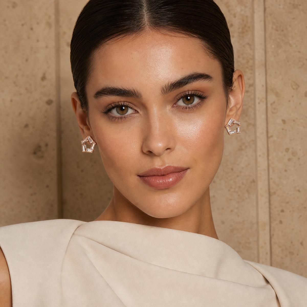 Rose Gold Prism Baguette Star Earrings product image 8