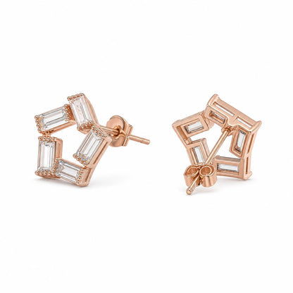 Rose Gold Prism Baguette Star Earrings product image 3