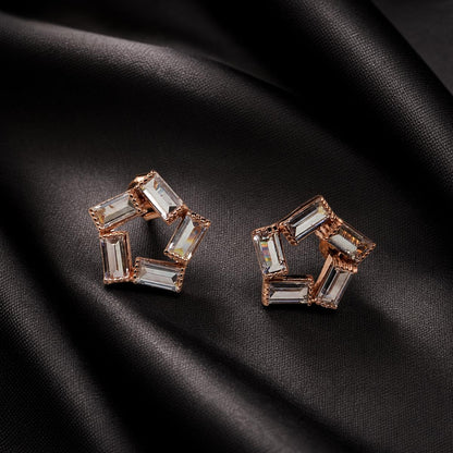 Rose Gold Prism Baguette Star Earrings product image 6