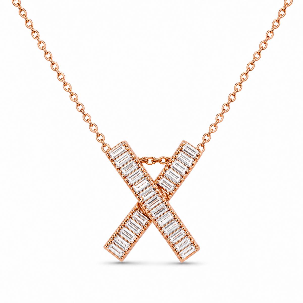 Rose Gold Prism Cross Pendant product image 1