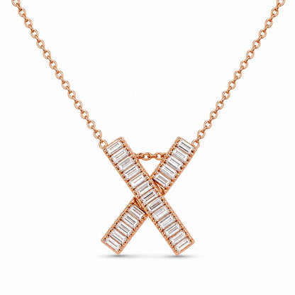Rose Gold Prism Cross Pendant product image 1