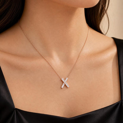 Rose Gold Prism Cross Pendant product image 3