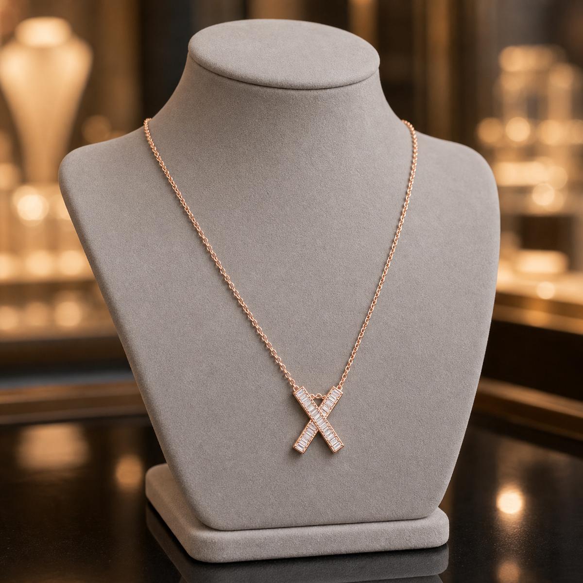Rose Gold Prism Cross Pendant product image 6