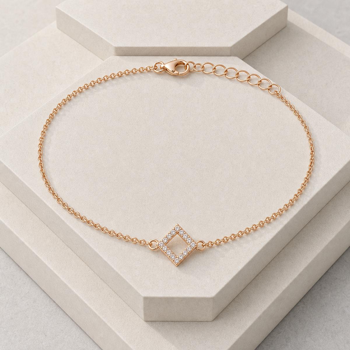 Rose Gold Prism Diamond Anklet product image 4