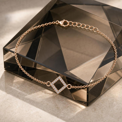Rose Gold Prism Diamond Anklet product image 5