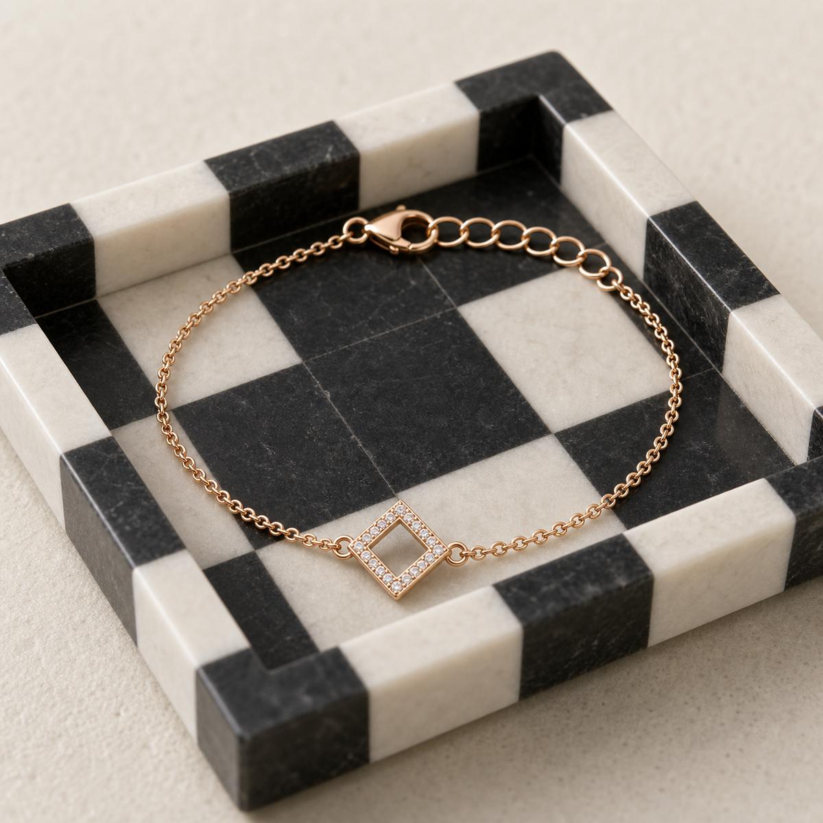 Rose Gold Prism Diamond Anklet product image 6
