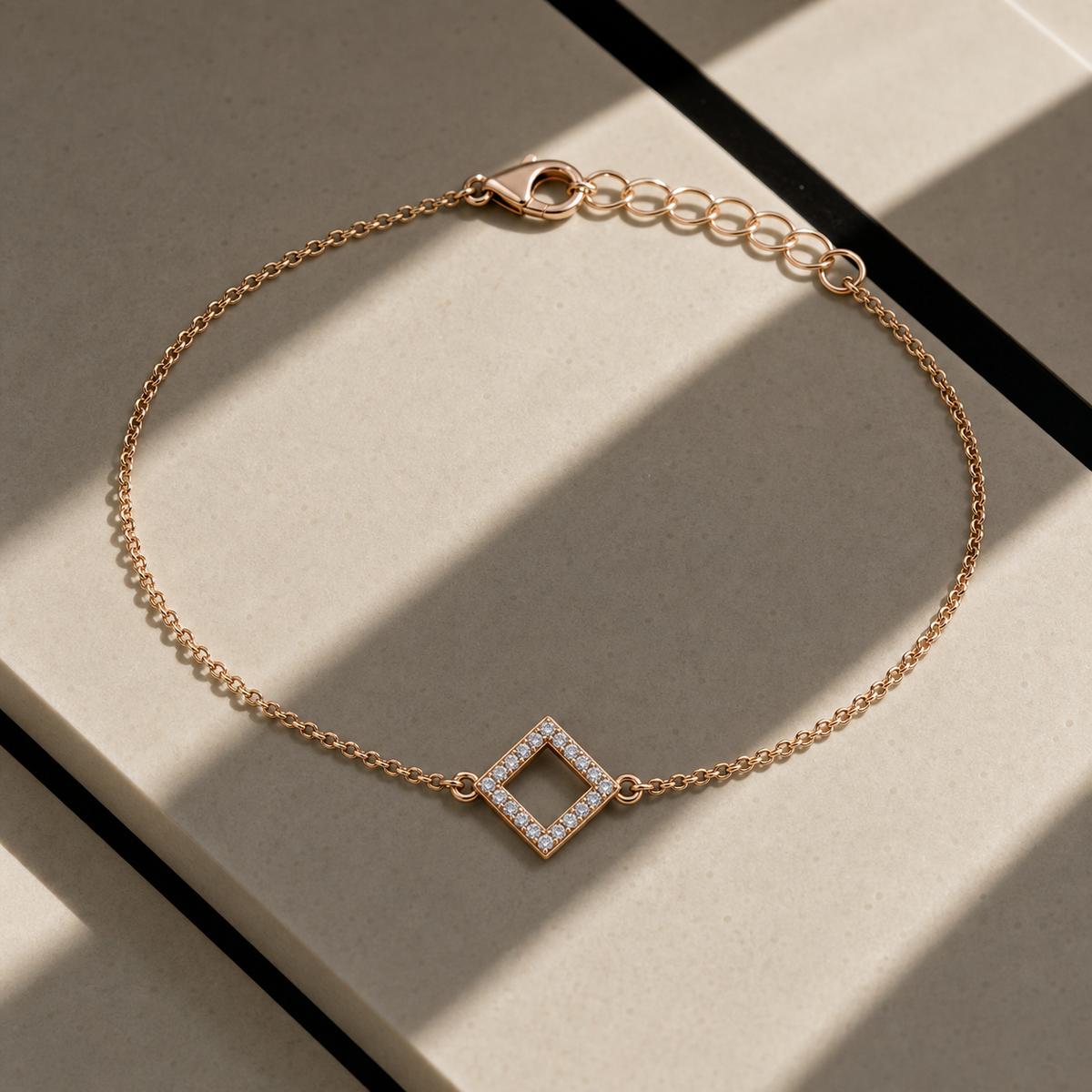 Rose Gold Prism Diamond Anklet product image 7
