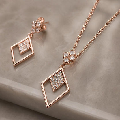 Rose Gold Prism Diamond Drop Jewellery Set product image 4