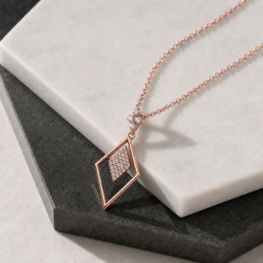 Rose Gold Prism Diamond Pendant product image 2