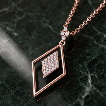 Rose Gold Prism Diamond Pendant product image 4