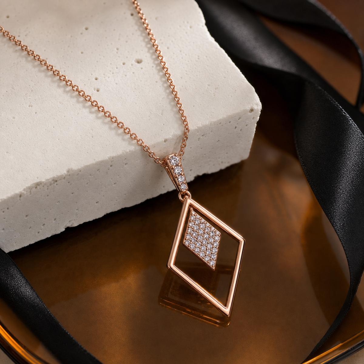 Rose Gold Prism Diamond Pendant product image 5