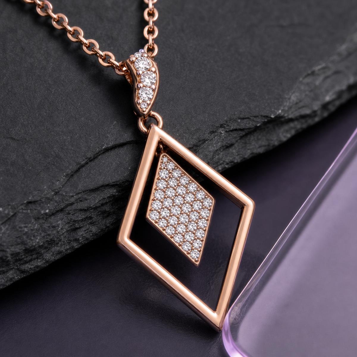 Rose Gold Prism Diamond Pendant design detail