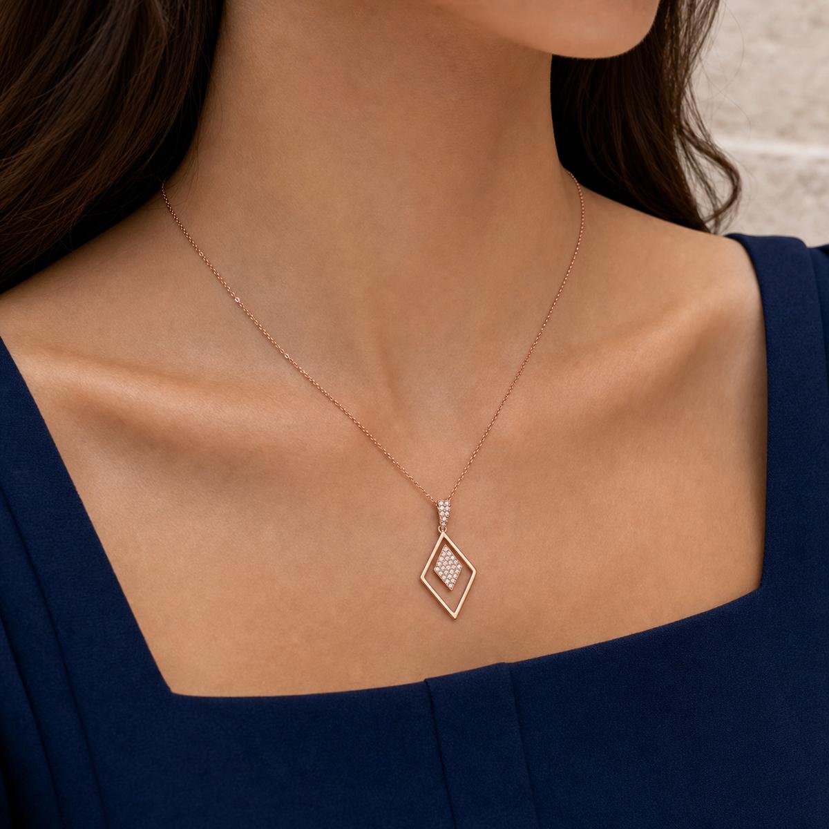 Rose Gold Prism Diamond Pendant product image 3