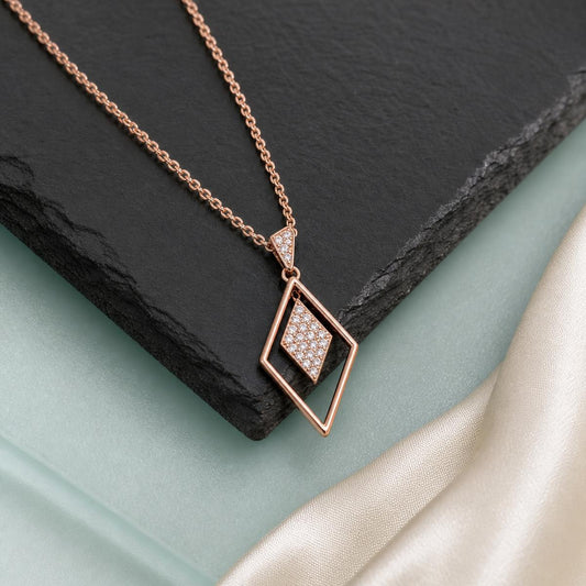 Rose Gold Prism Diamond Pendant product image 2