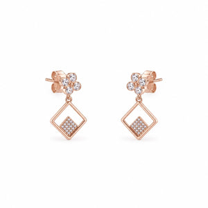 Rose Gold Prism Floral Diamond Drop Earrings product image 1