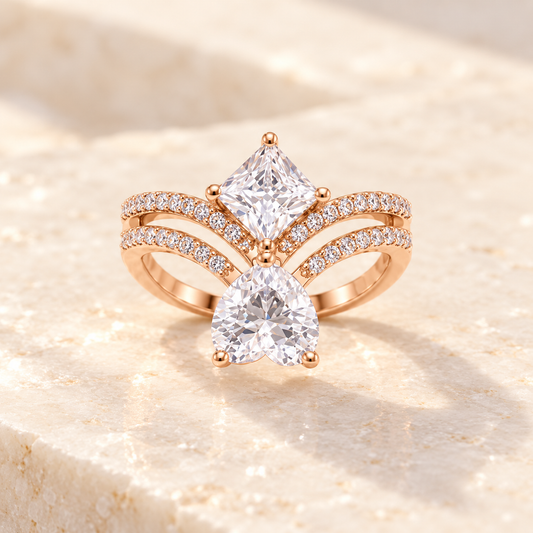 Rose Gold Radiant Duo Ring