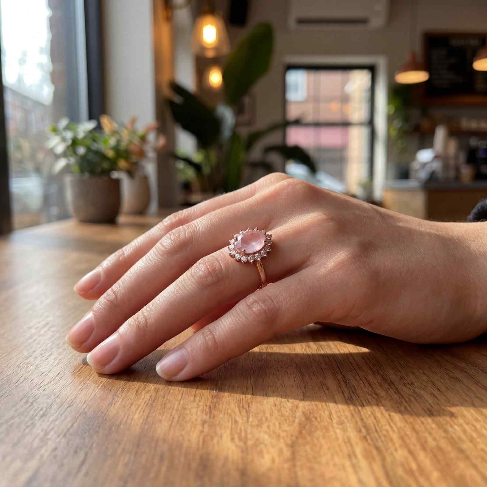 Rose Gold Roselle Halo Ring product image 5