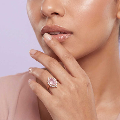 Rose Gold Roselle Halo Ring product image 6