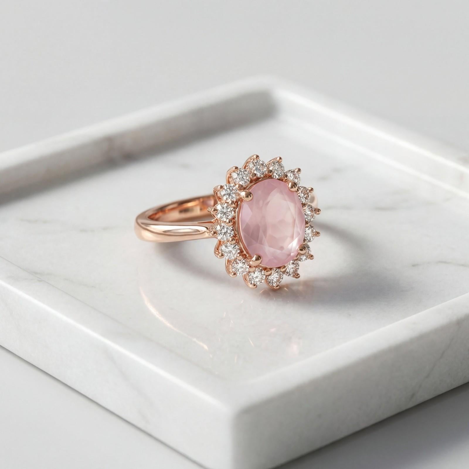 Rose Gold Roselle Halo Ring product image 3