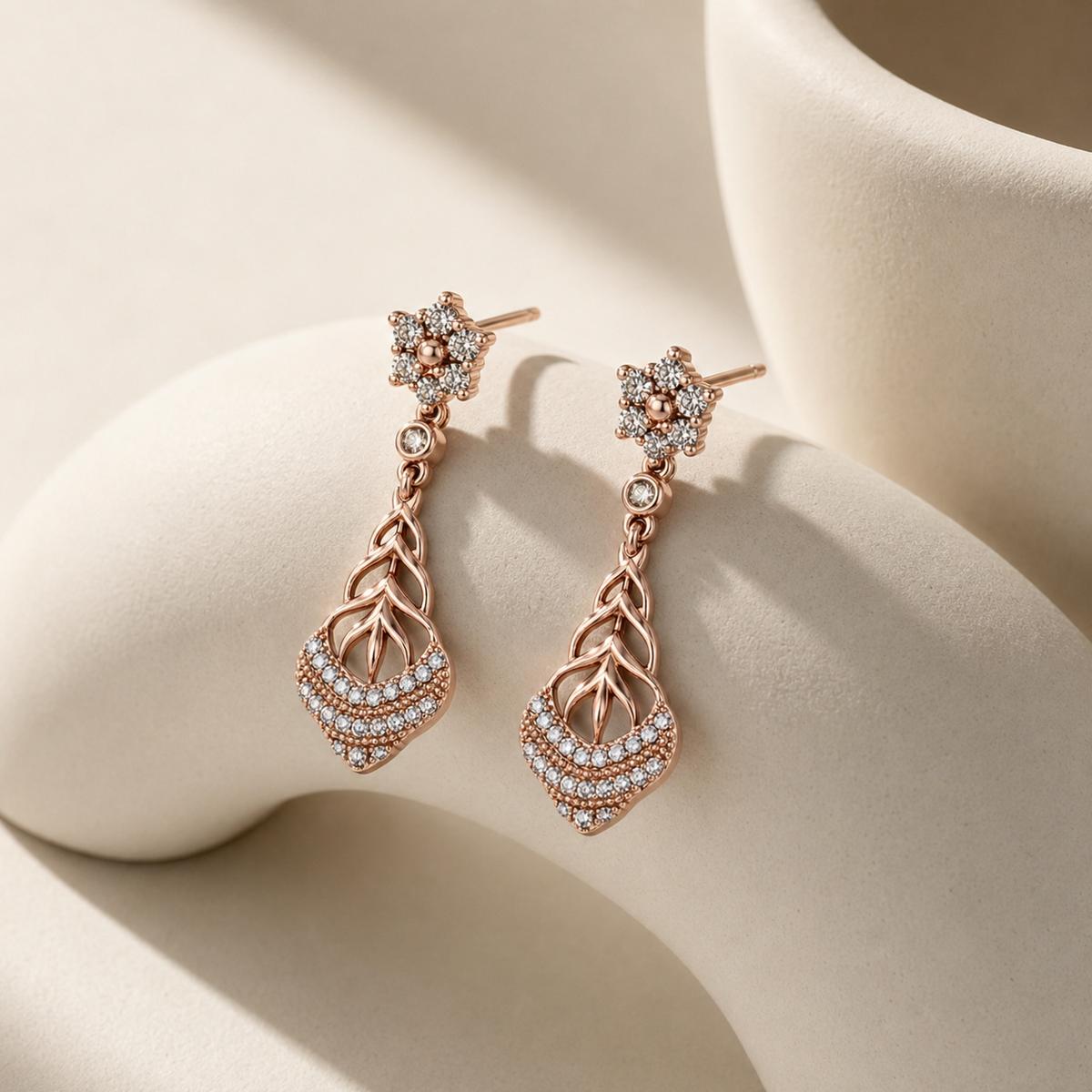 Rose Gold Roselle Petal Earrings product image 4