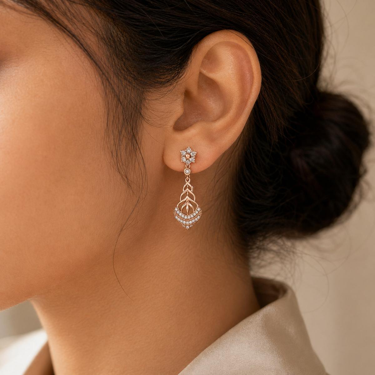 Rose Gold Roselle Petal Earrings product image 7