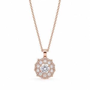 Rose Gold Rosette Halo Pendant product image 1