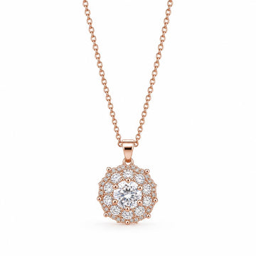 Rose Gold Rosette Halo Pendant product image 1