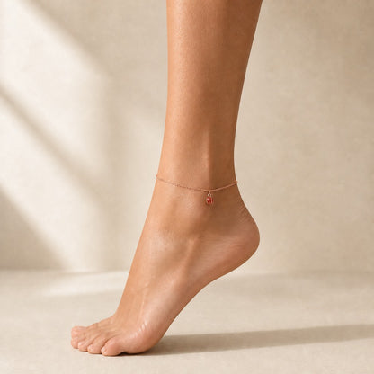 Rose Gold Ruby Orb Anklet product image 4