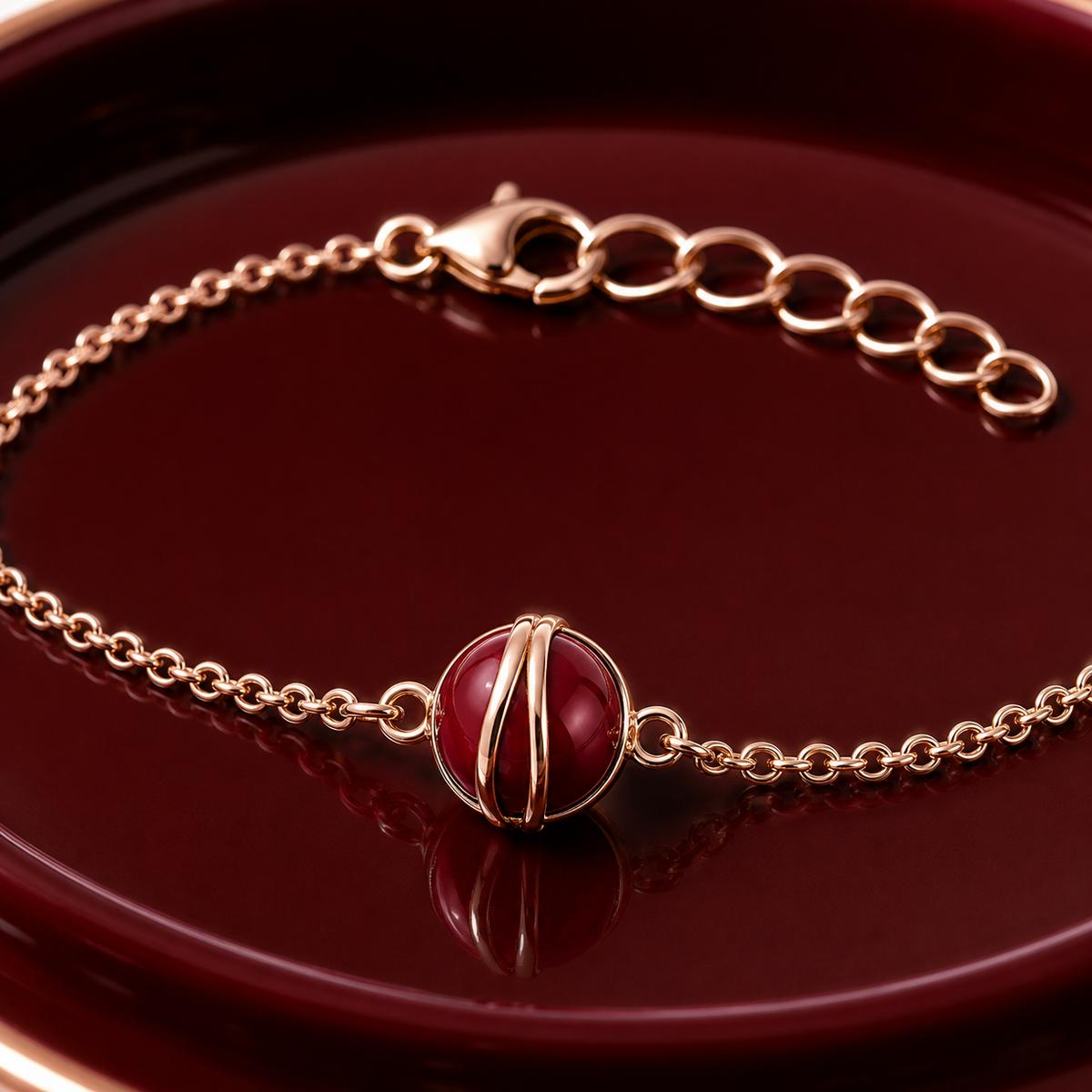 Rose Gold Ruby Orb Anklet product image 3