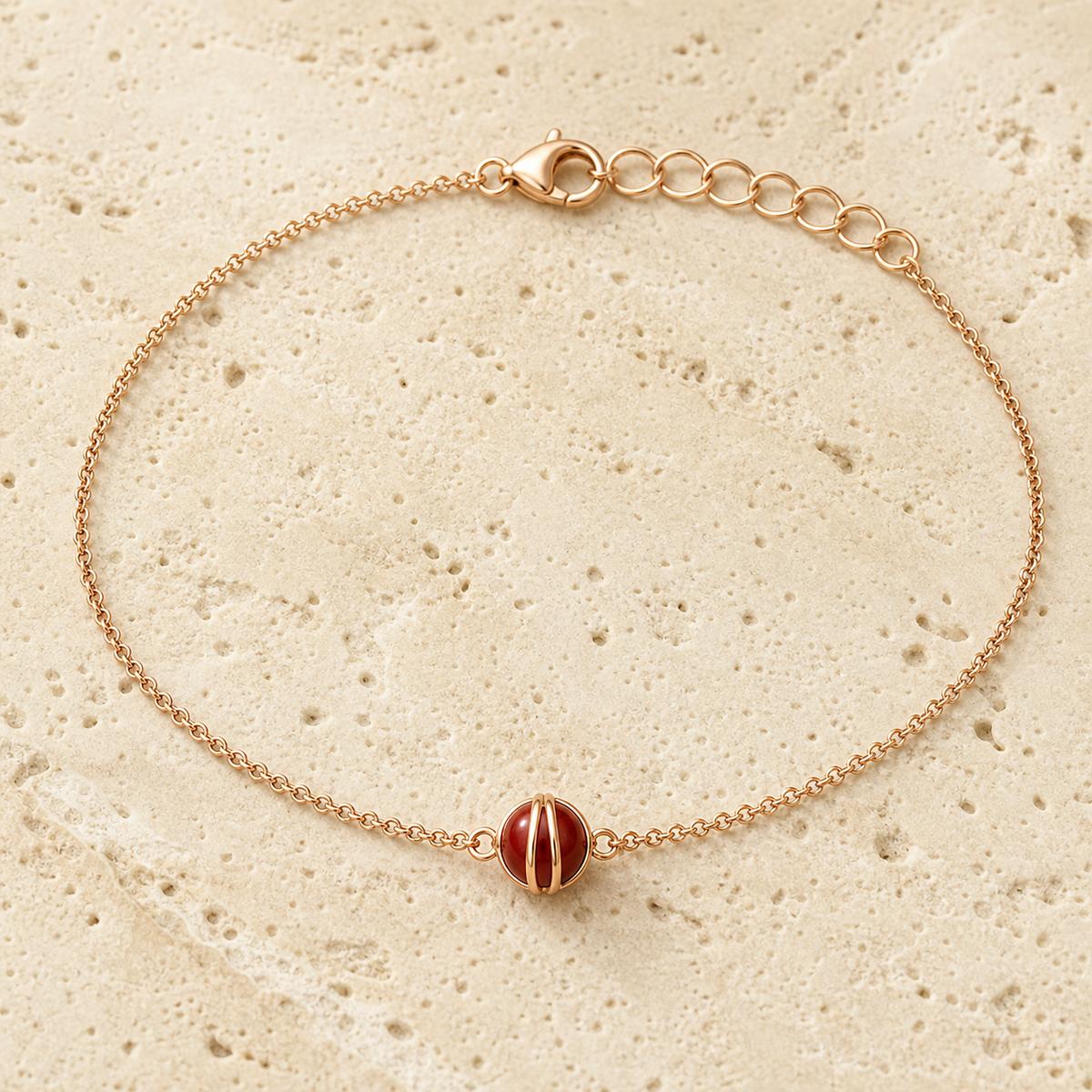 Rose Gold Ruby Orb Anklet product image 4