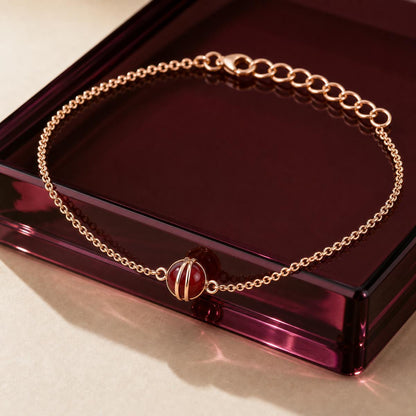 Rose Gold Ruby Orb Anklet product image 5