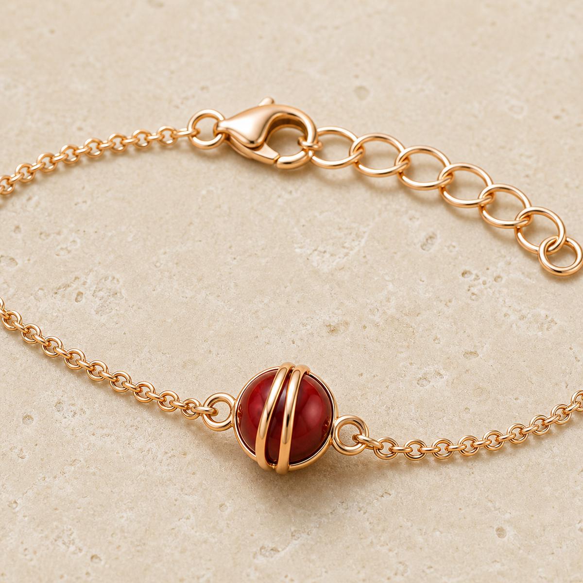 Rose Gold Ruby Orb Anklet product image 10