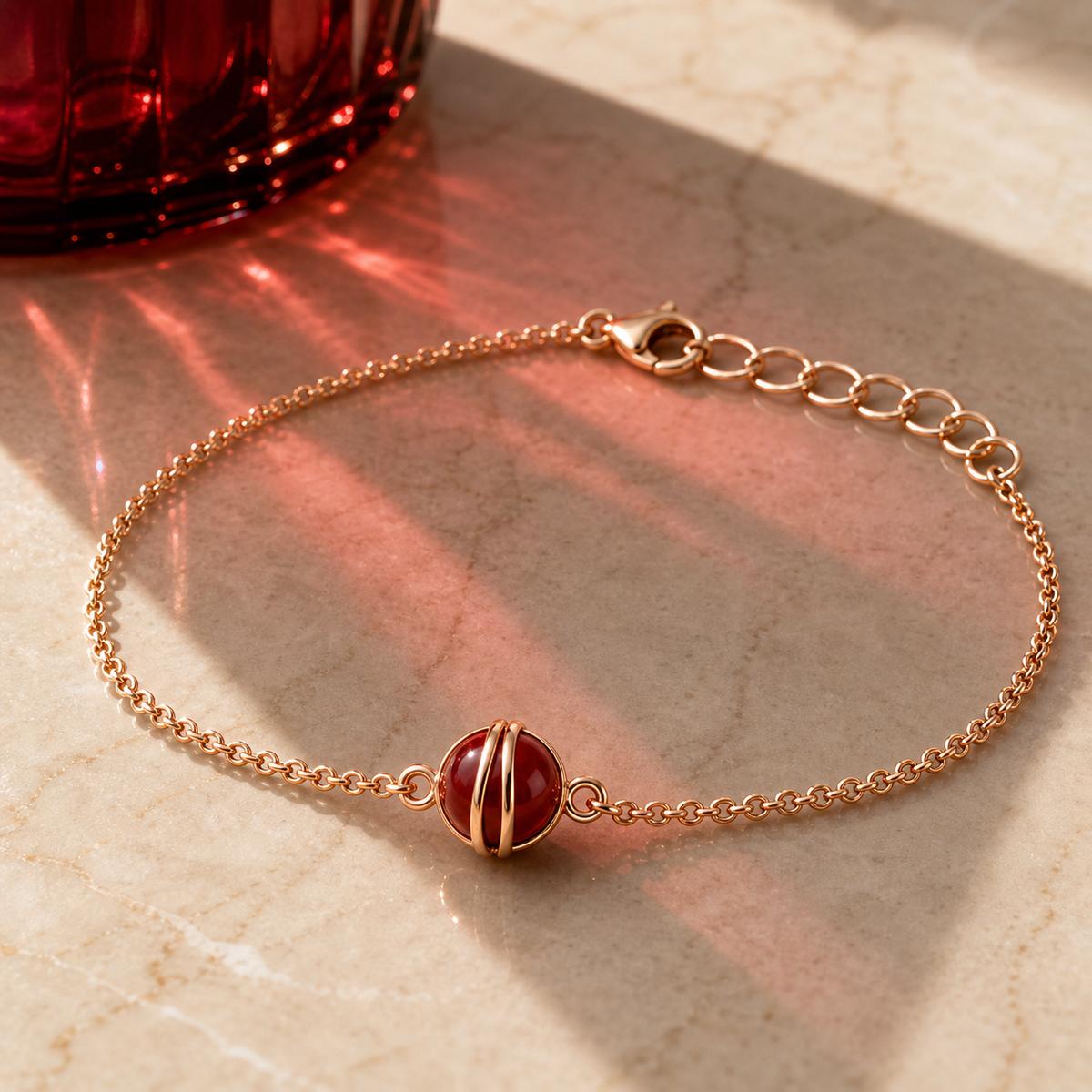 Rose Gold Ruby Orb Anklet product image 12