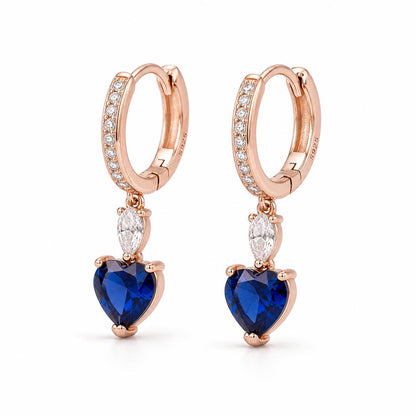 Rose Gold Sapphire Heart Huggie Earrings product image 2