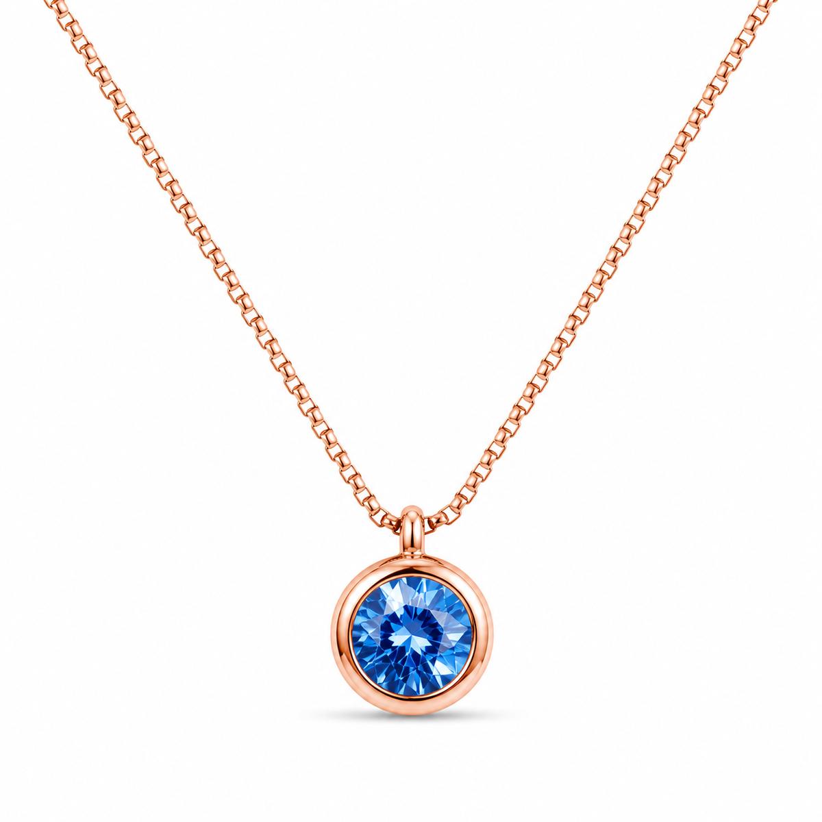Rose Gold Sapphire Orbit Pendant product image 1