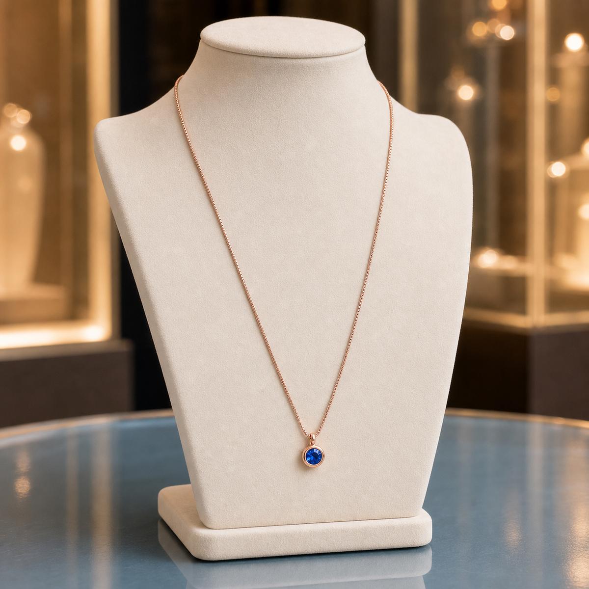 Rose Gold Sapphire Orbit Pendant product image 6