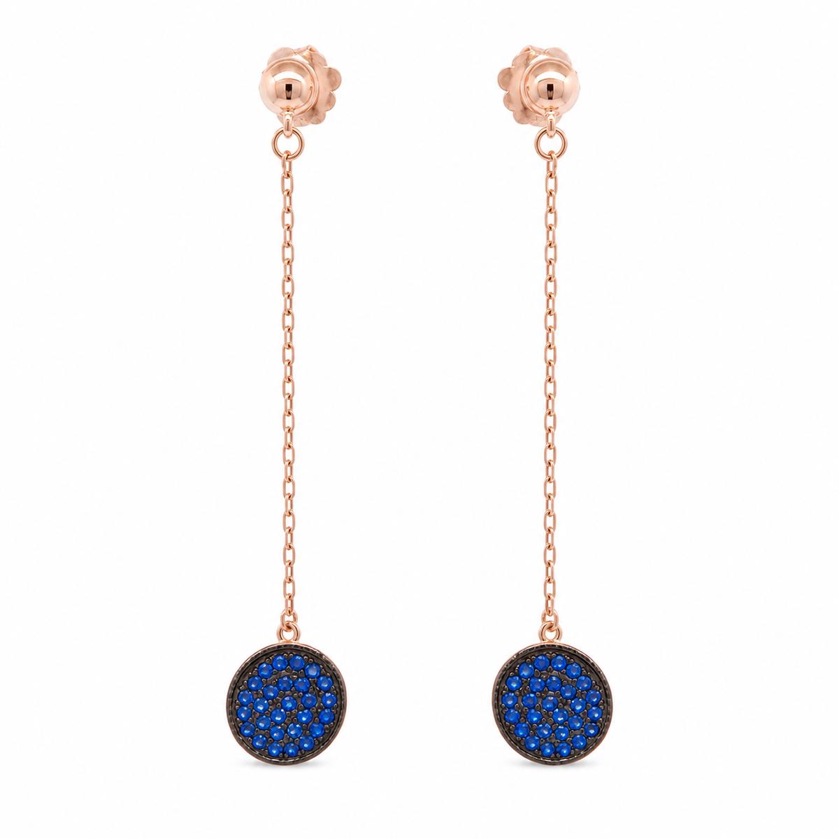 Rose Gold Sapphire Thread Earrings product image 1