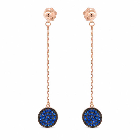 Rose Gold Sapphire Thread Earrings product image 1