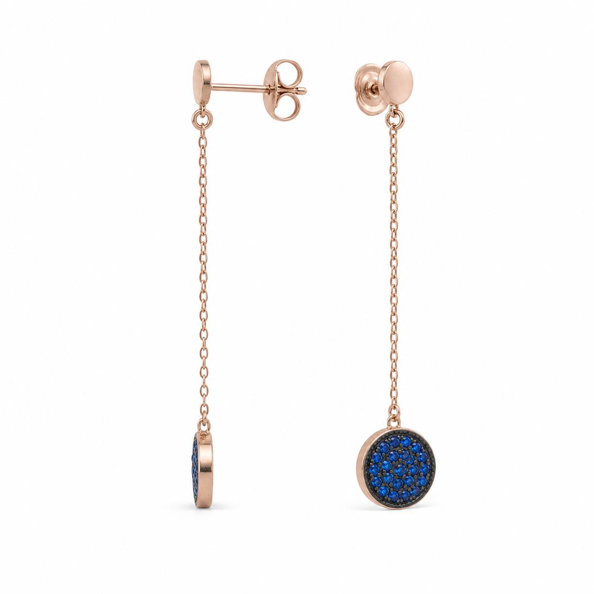 Rose Gold Sapphire Thread Earrings product image 3