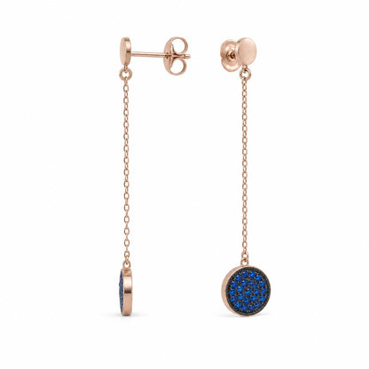 Rose Gold Sapphire Thread Earrings product image 3