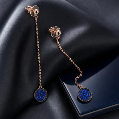 Rose Gold Sapphire Thread Earrings product image 6