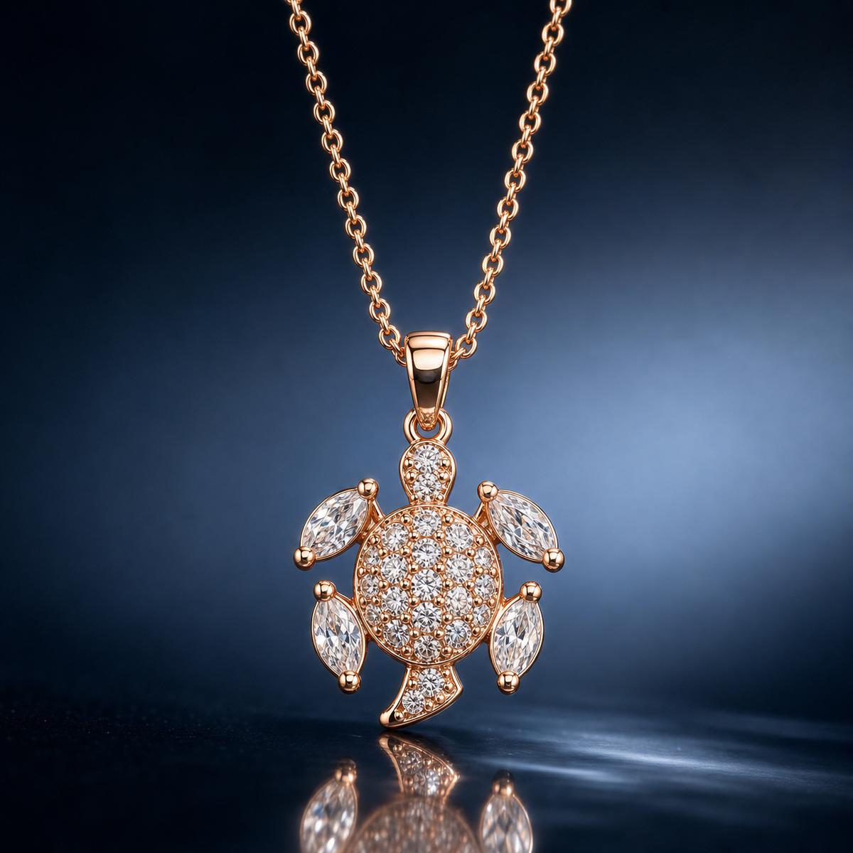 Rose Gold Sea Turtle Charm Pendant product image 5