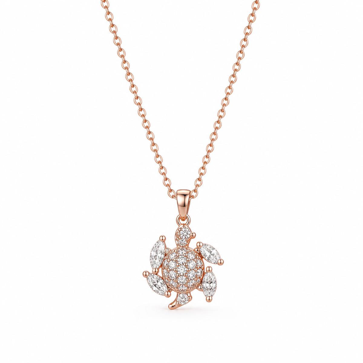 Rose Gold Sea Turtle Charm Pendant product image 1
