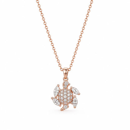 Rose Gold Sea Turtle Charm Pendant product image 1