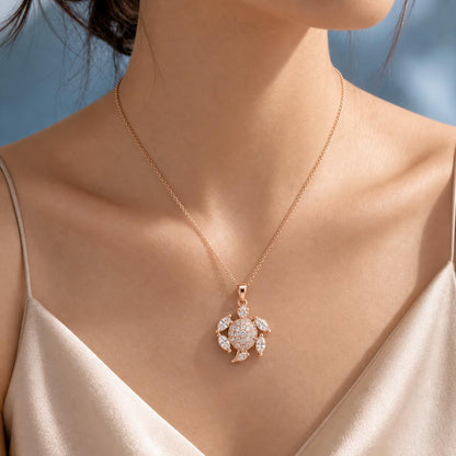 Rose Gold Sea Turtle Charm Pendant product image 3